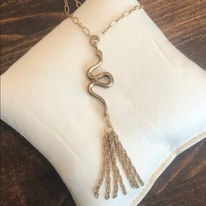 Gold Snake Tassel Necklace